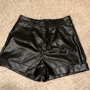 high waisted leather shorts